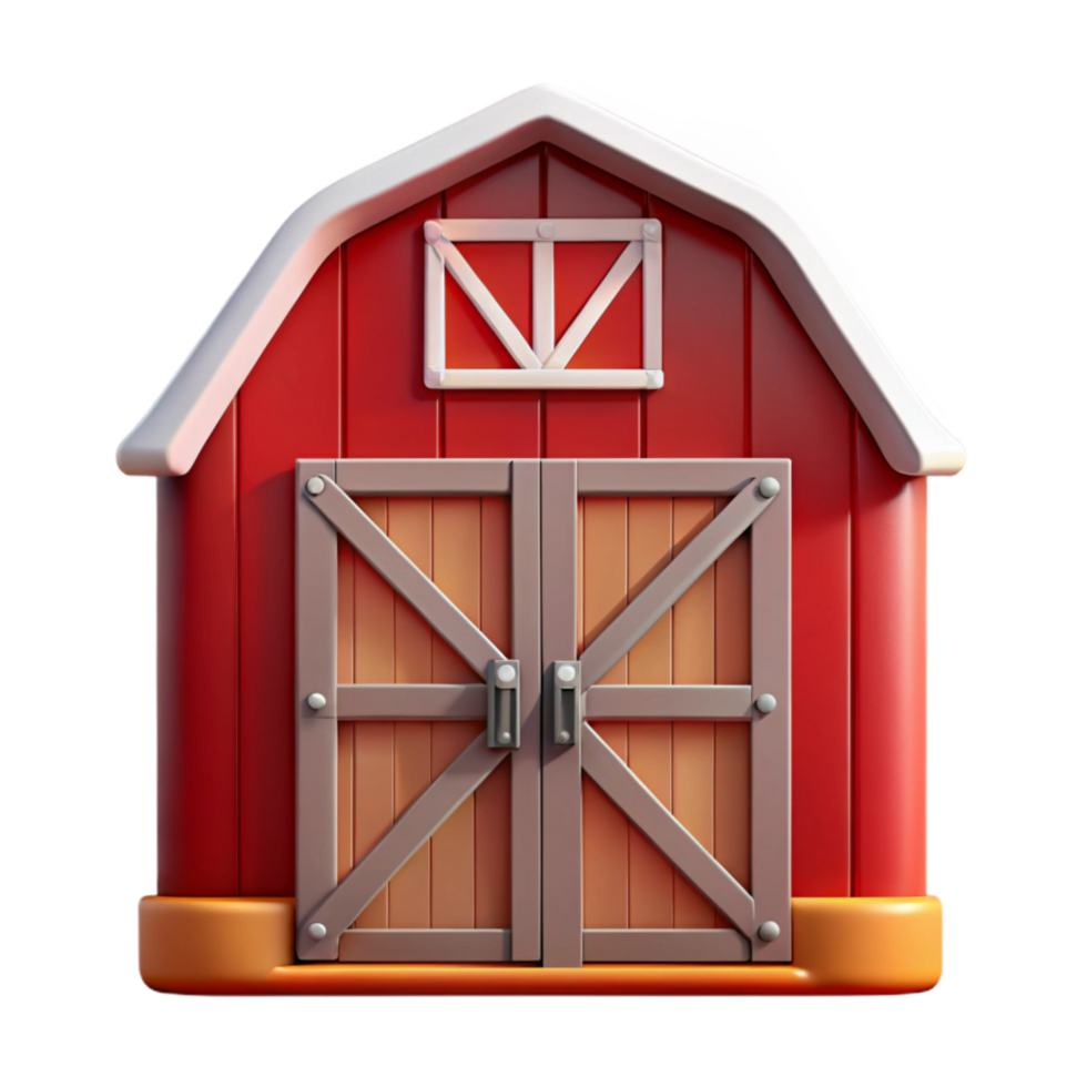 vibrant minimalist Red Barn Door Transparent professional png
