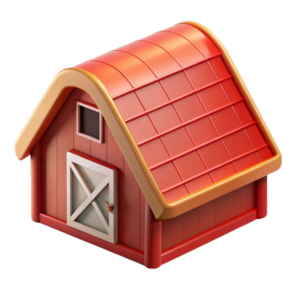 vibrant artistic Red Barn Roof Element high resolution png