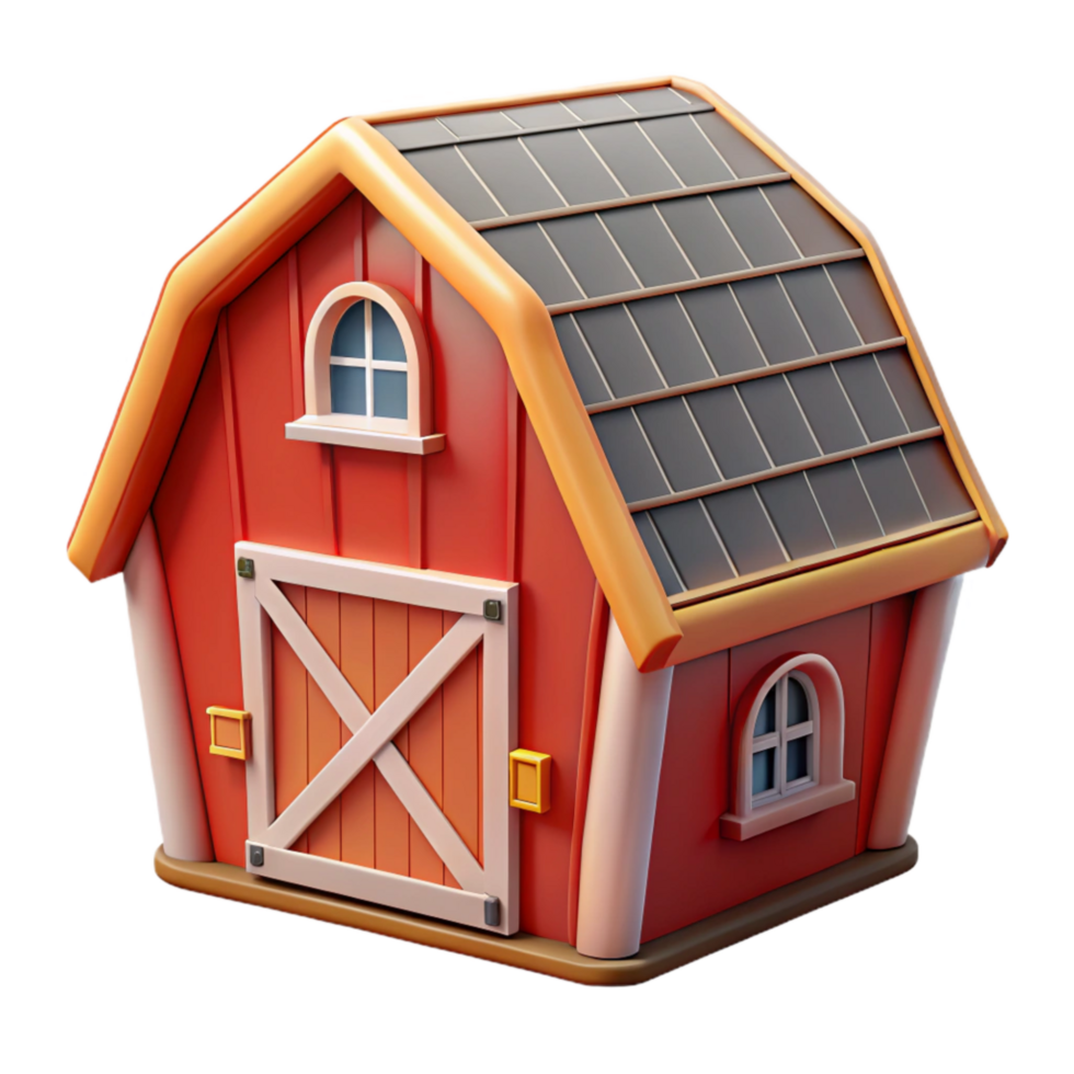 magnificent classic Red Barn Roof Transparent with Shingles premium png
