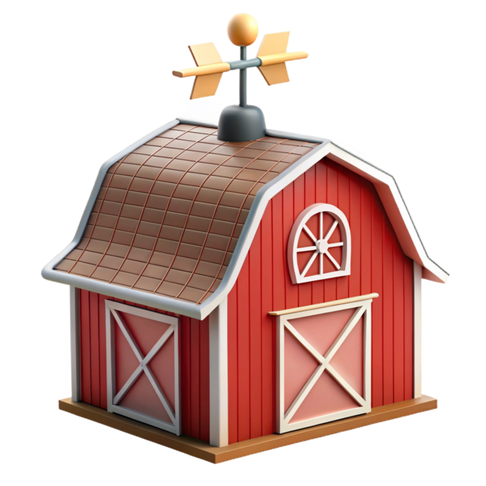 vibrant minimalist Red Barn Weathervane Transparent Background original png