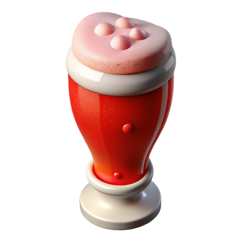 vibrant artistic Red Beer in Weizen Glass Isolated high quality png