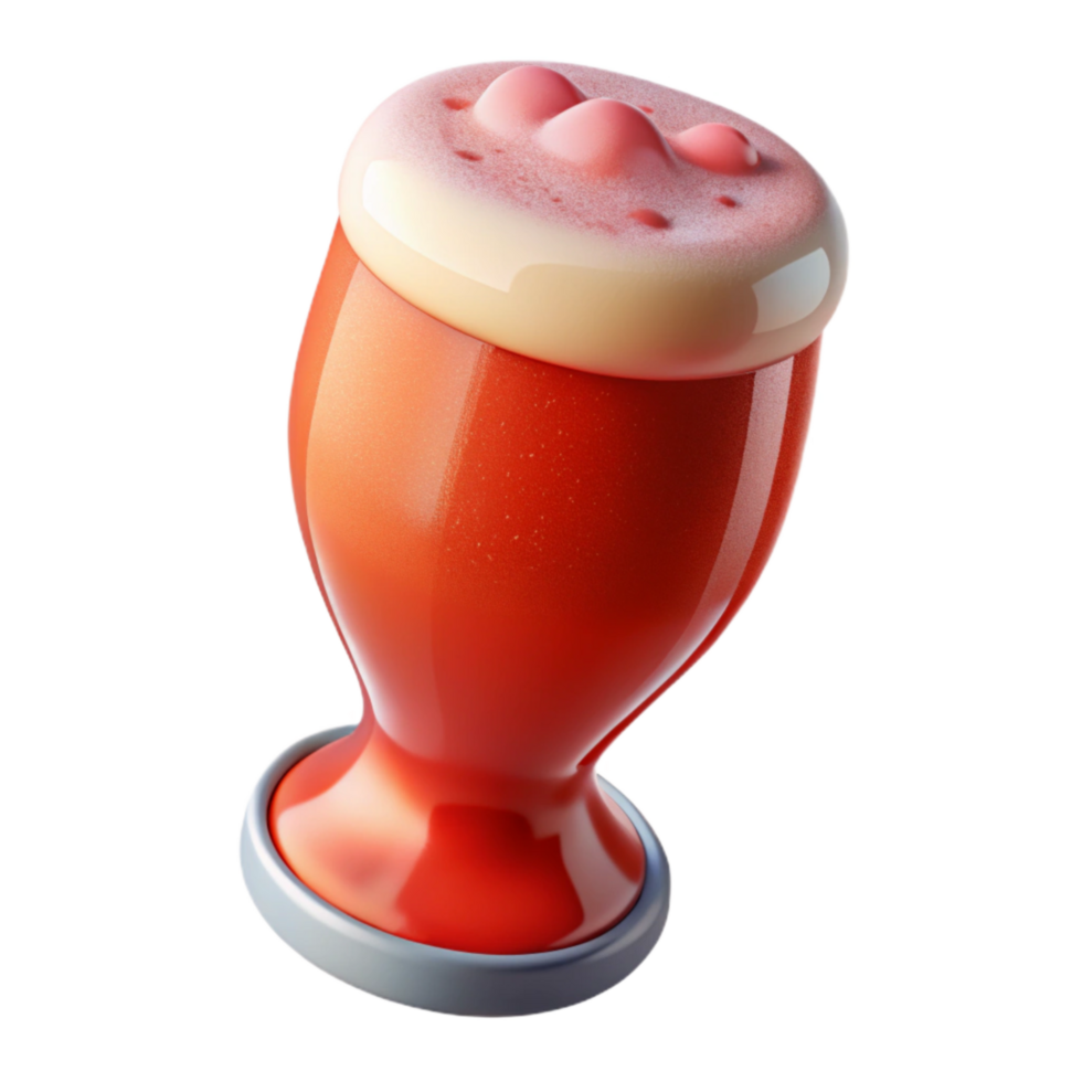 elegant minimalist Red Beer in Weizen Glass Isolated exclusive png