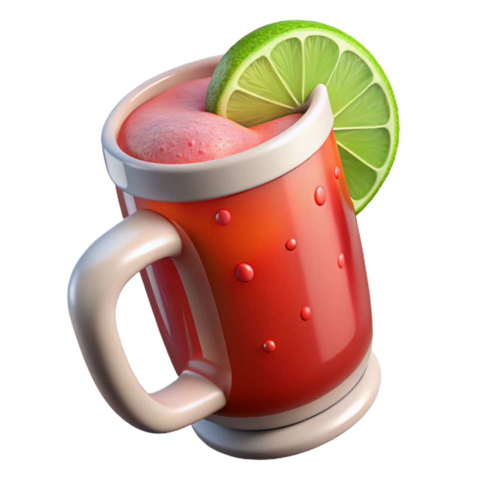 dramatic artistic Red Beer with Lime Wedge Isolated premium png