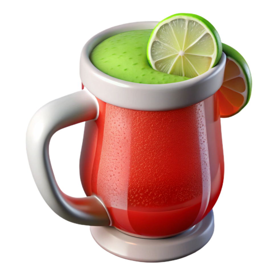 extraordinary minimalist Red Beer with Lime Wedge Isolated exclusive png
