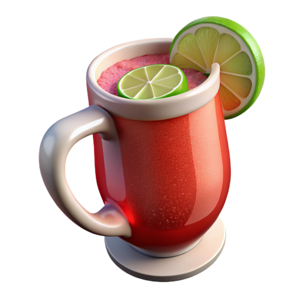 serene artistic Red Beer with Lime Wedge Isolated premium png