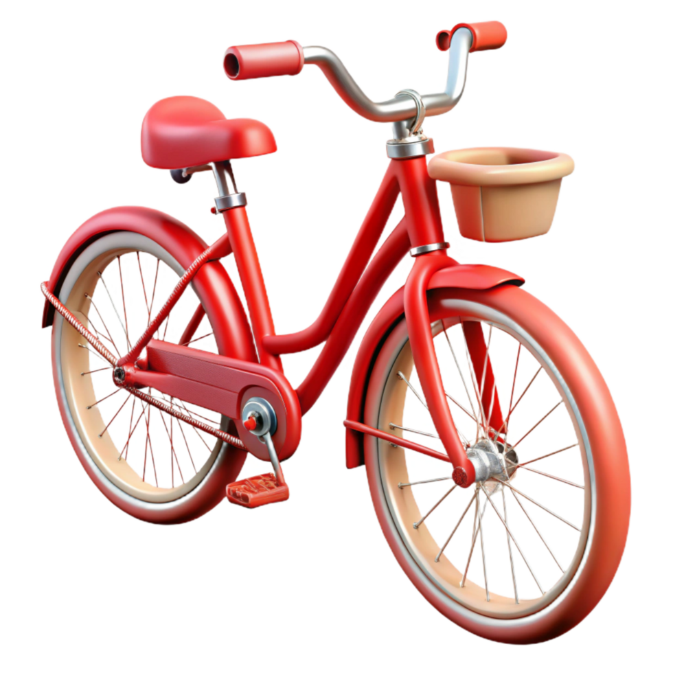 elegant classic Red Bicycle Side View with Shadow Detail high resolution png