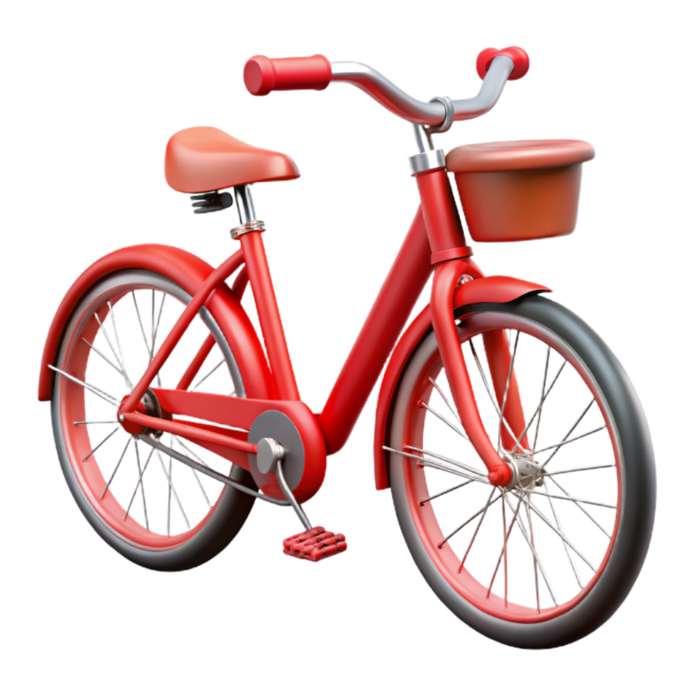 vibrant abstract Red Bicycle Side View with Shadow Detail high resolution png