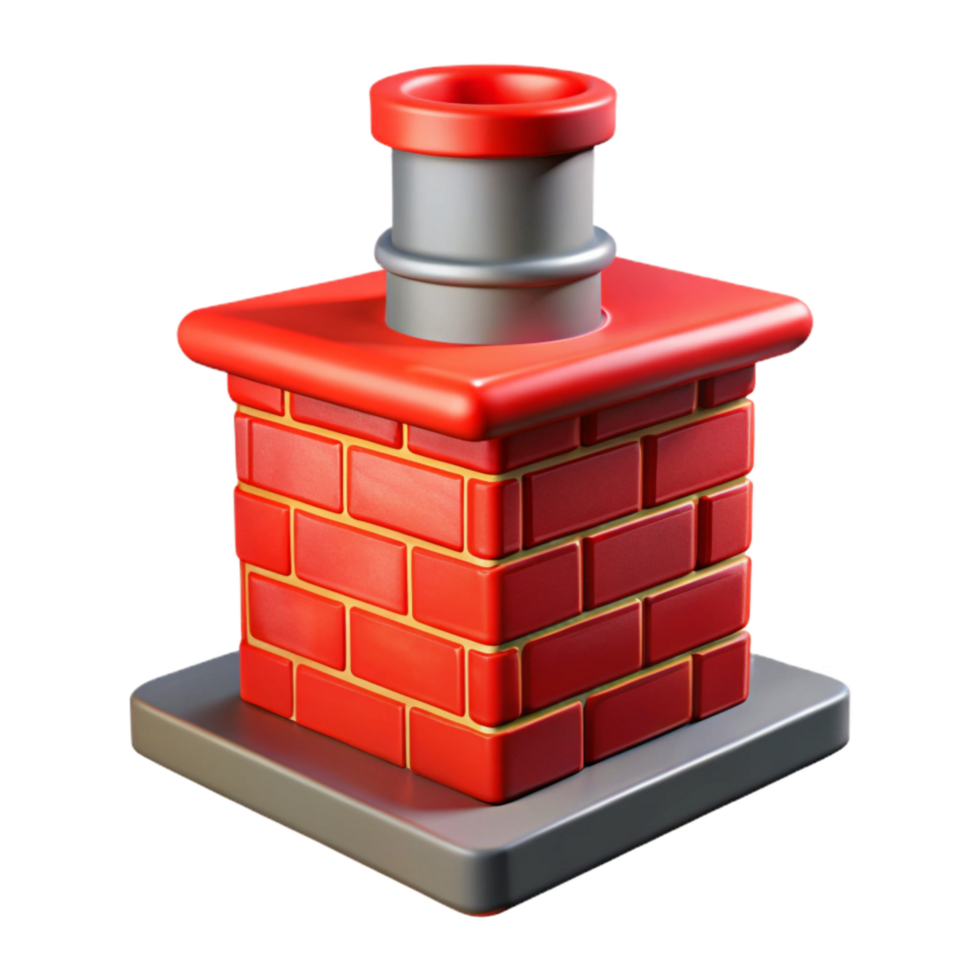 impressive vintage Red Brick Chimney Cutout Element high quality png