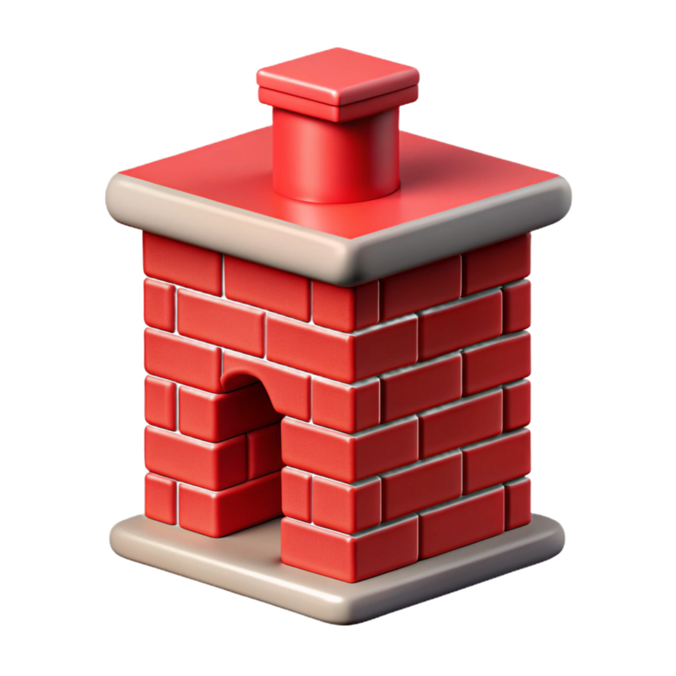 stunning contemporary Red Brick Chimney Cutout Element high quality png