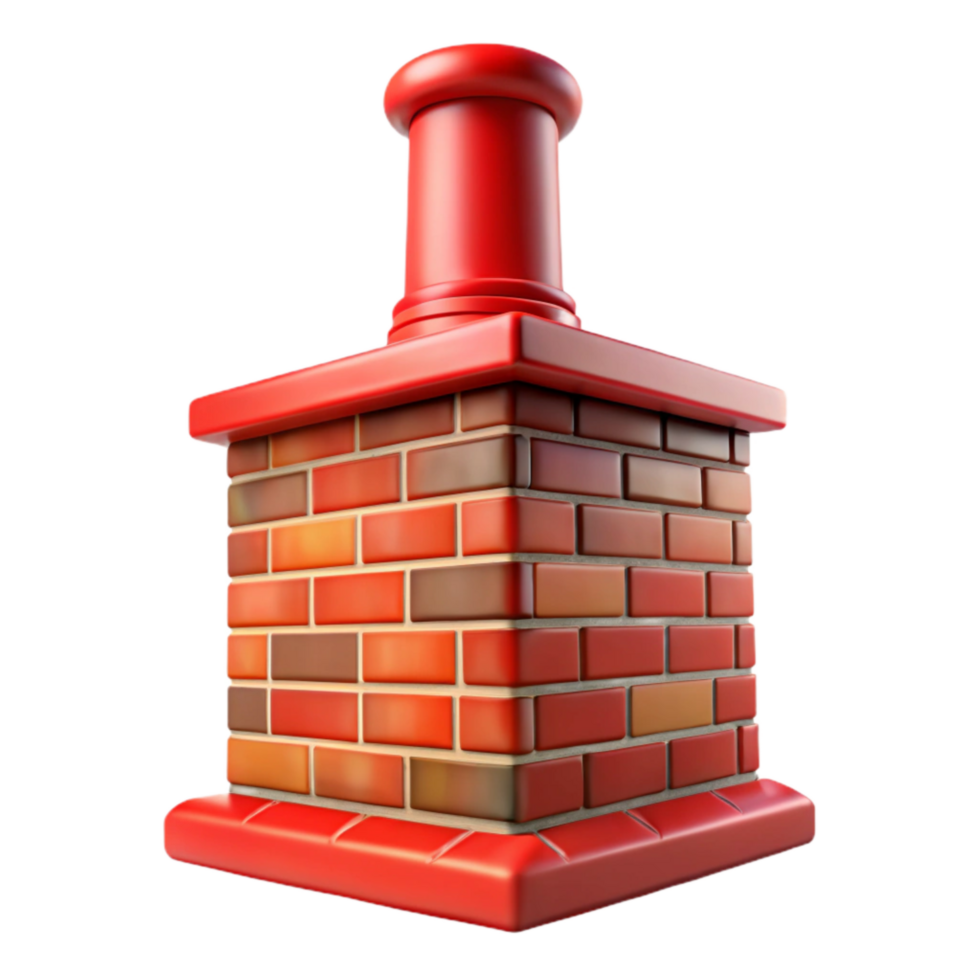 magnificent abstract Red Brick Chimney with Detailed Mortar detailed png