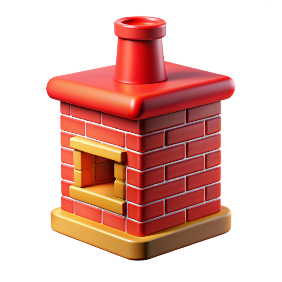 impressive rustic Red Brick Chimney with Detailed Mortar professional png