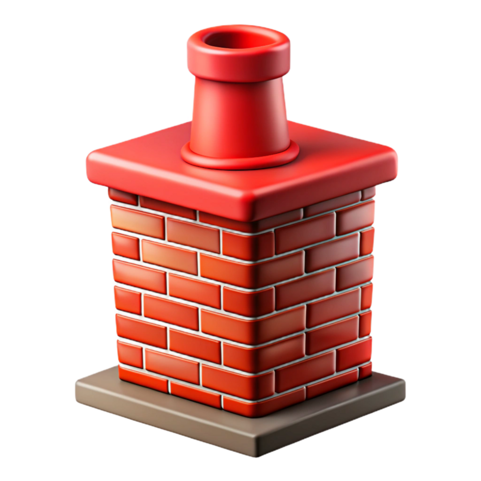 impressive classic Red Brick Chimney with Detailed Mortar high quality png