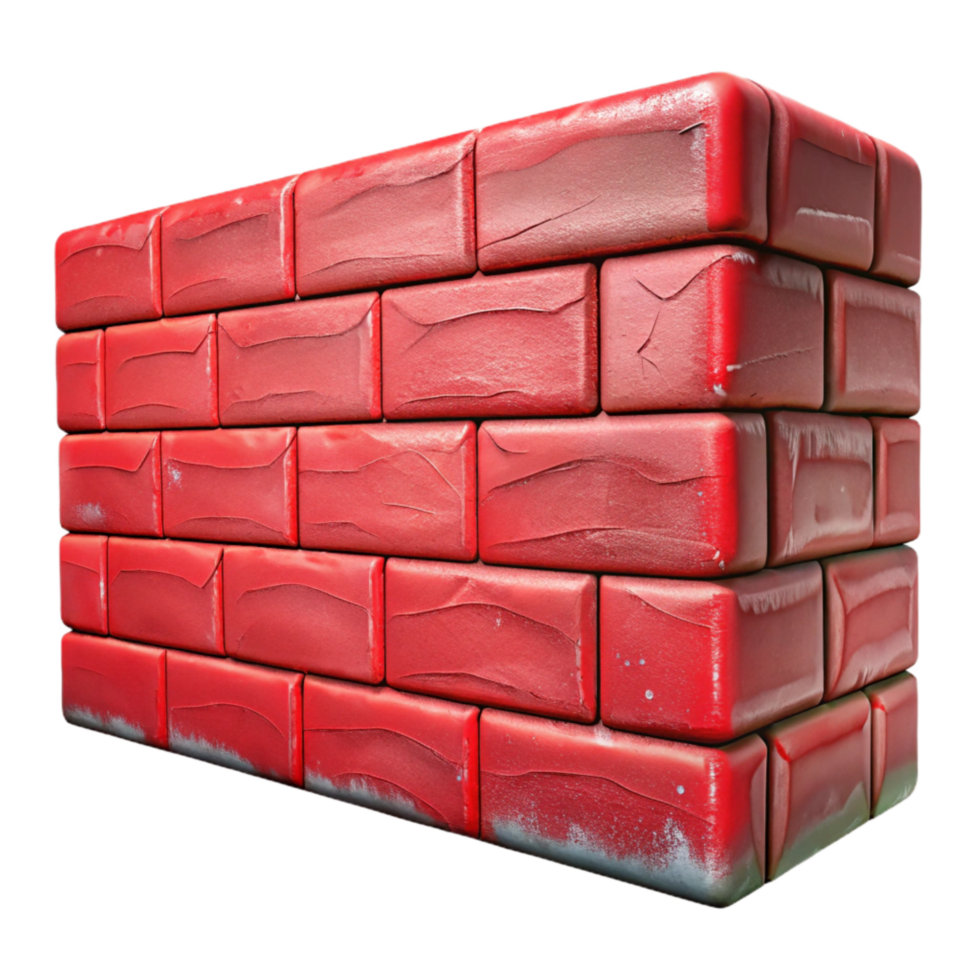 dramatic vintage Red Brick Wall with Graffiti high quality png