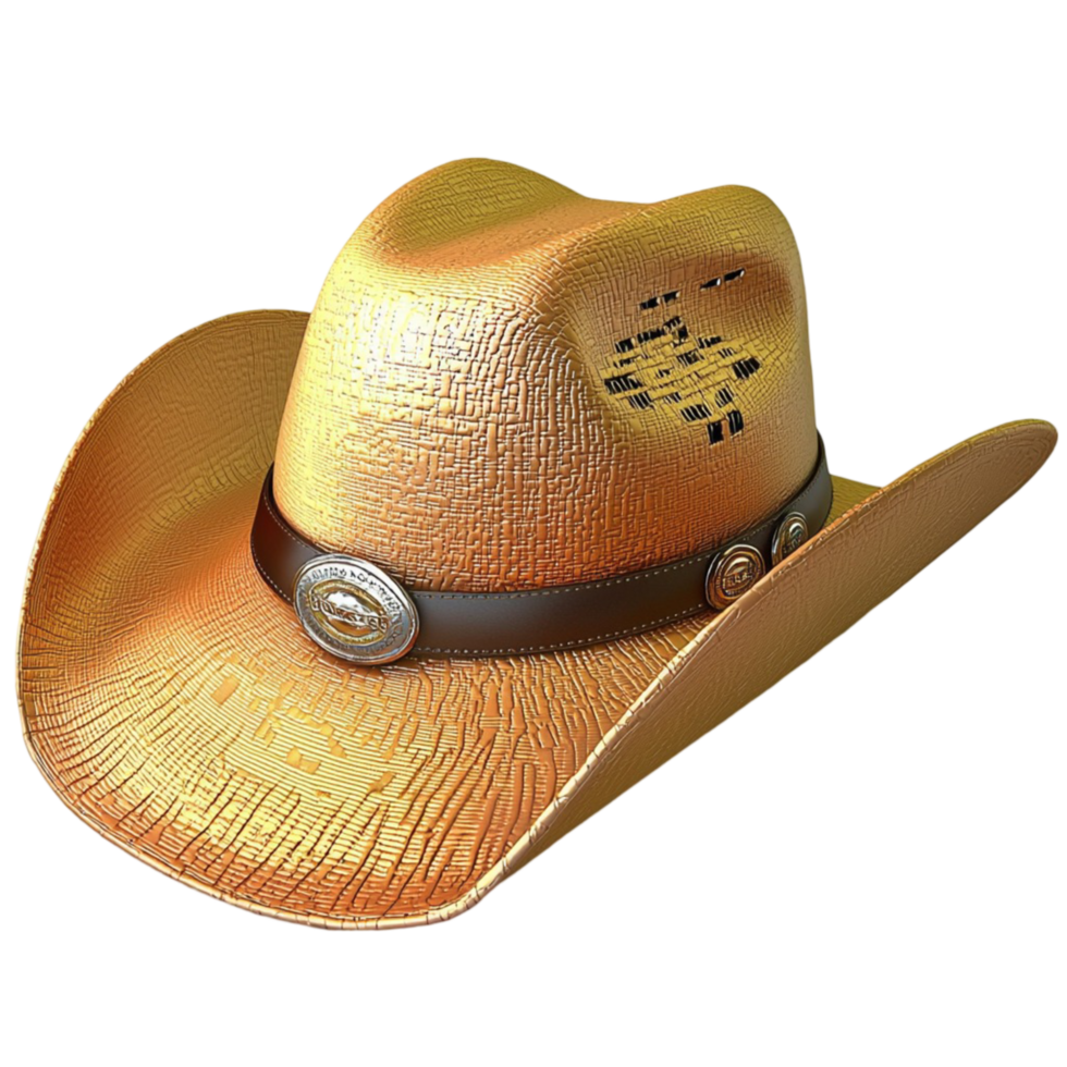 cowboy hat a woven texture a metal on the b png