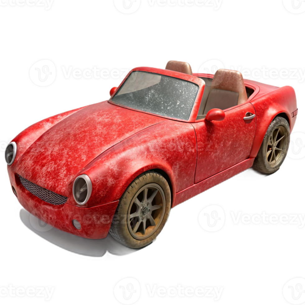 beautiful creative Red Convertible Side View Cutout Transparent Background detailed png