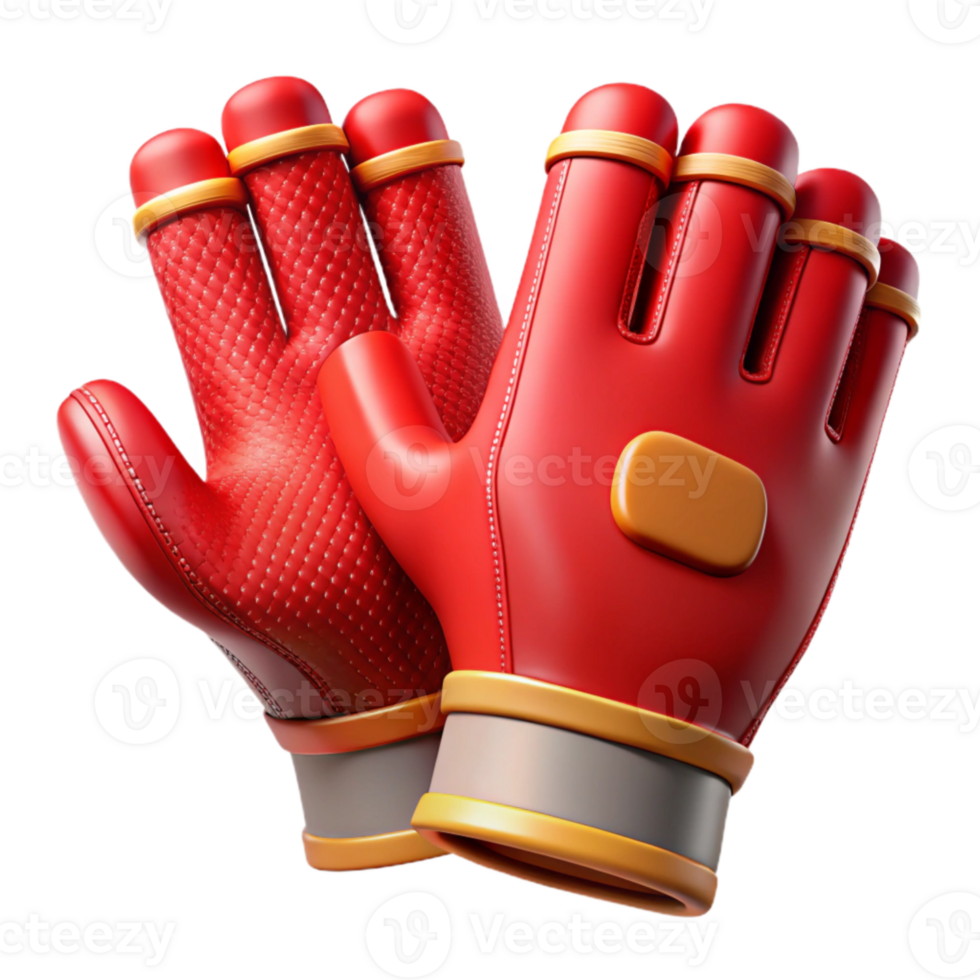 impressive classic Red Cycling Gloves Isolated on Transparent Background exclusive png