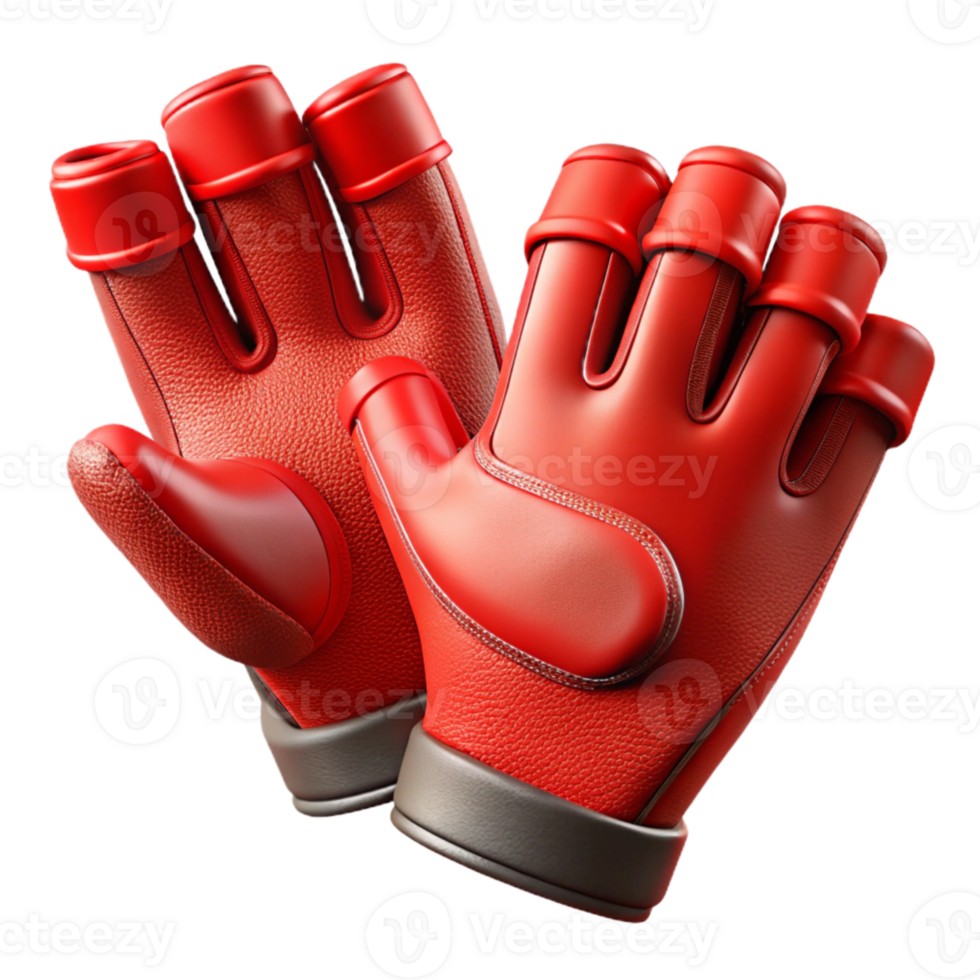 extraordinary artistic Red Cycling Gloves Isolated on Transparent Background professional png