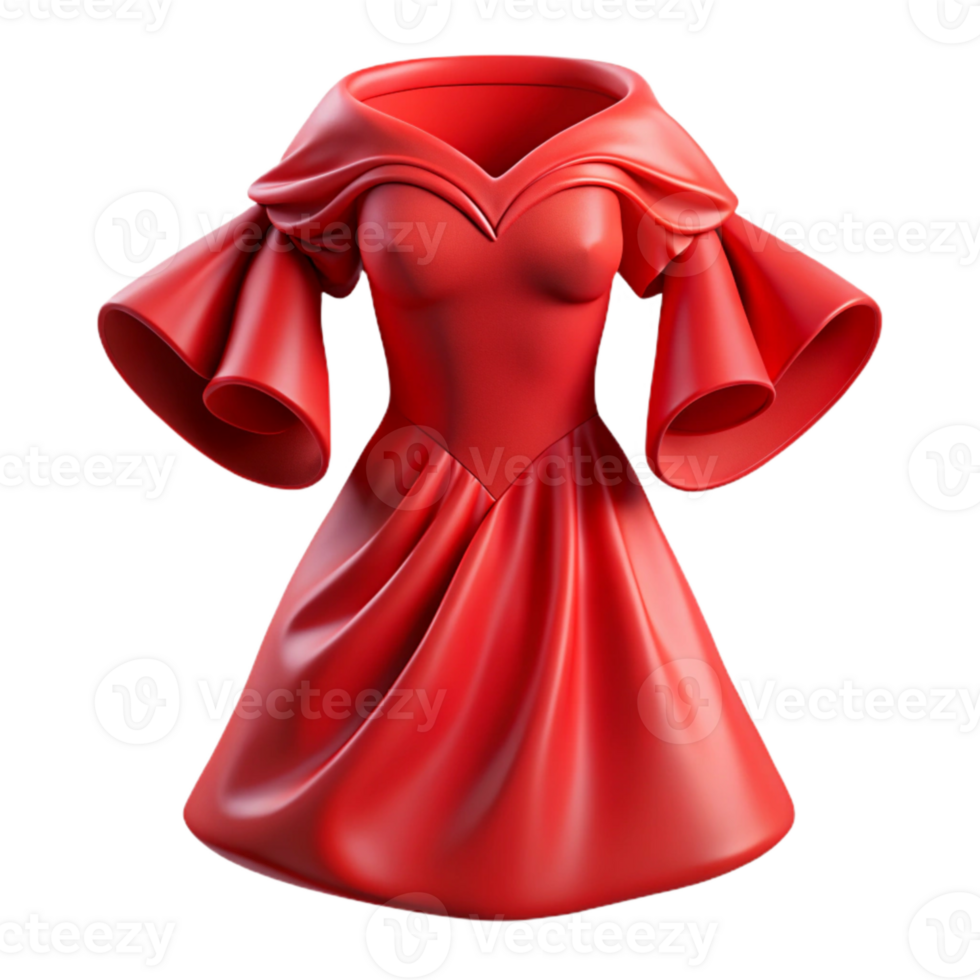 stunning vintage Red Dress Sleeve Detail Cutout Transparent Background high resolution png
