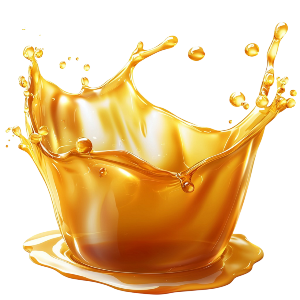 Golden splash captured in motion creating a dynamic istic shape png