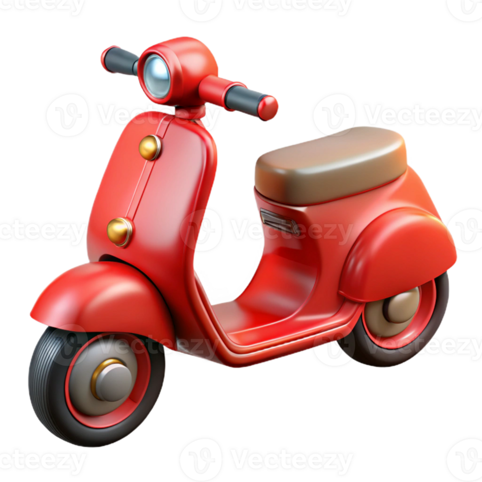impressive artistic Red Electric Scooter Side View Cutout exclusive png