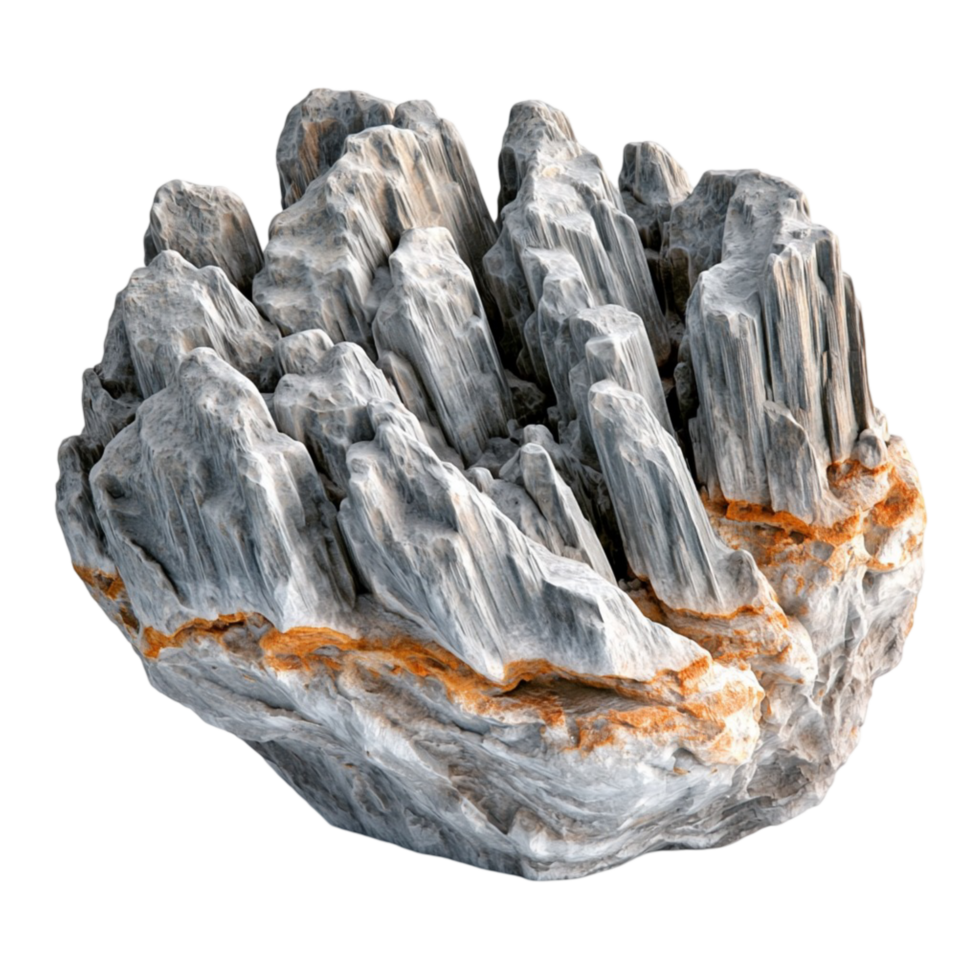 Large textured gray rock formation detailed cracks rugged surface png