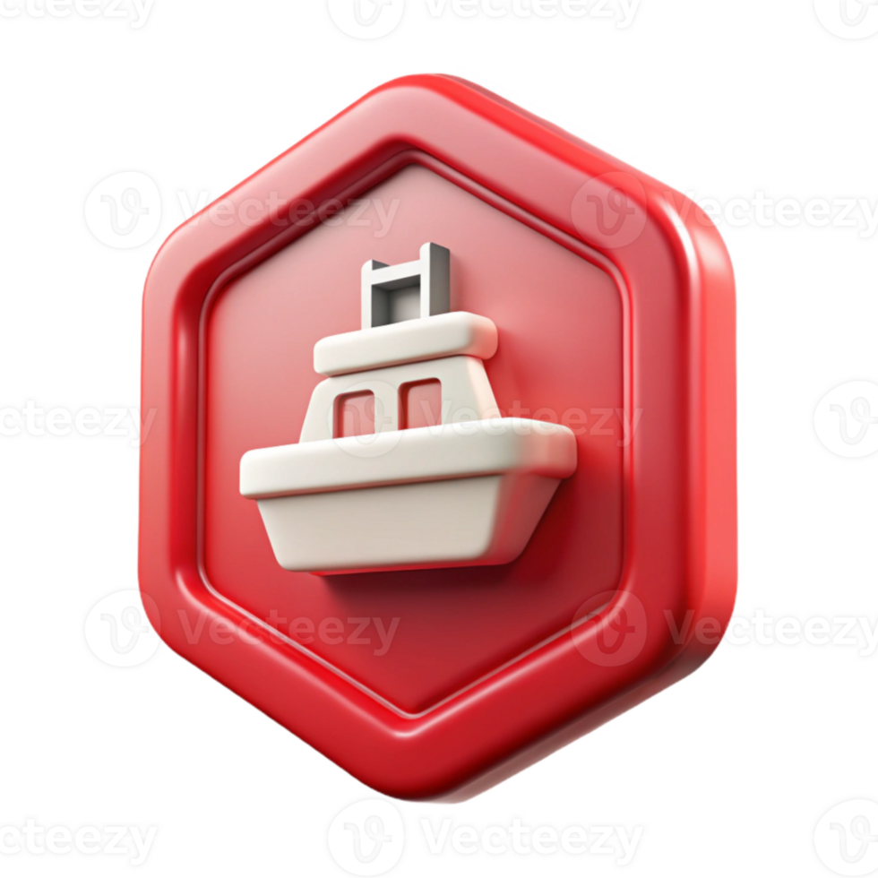 dramatic classic Red Ferry Terminal Sign Isolated detailed png