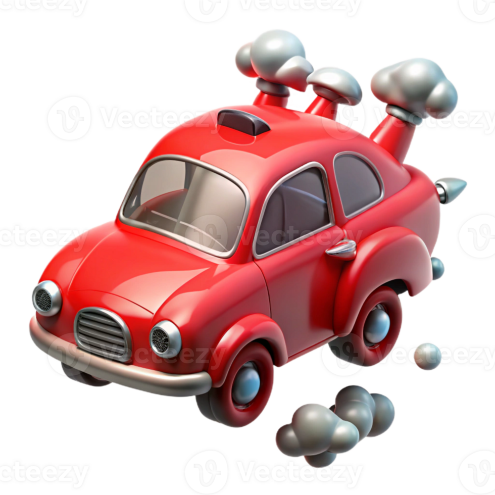 beautiful minimalist Red Flying Car with Undercarriage Lights png