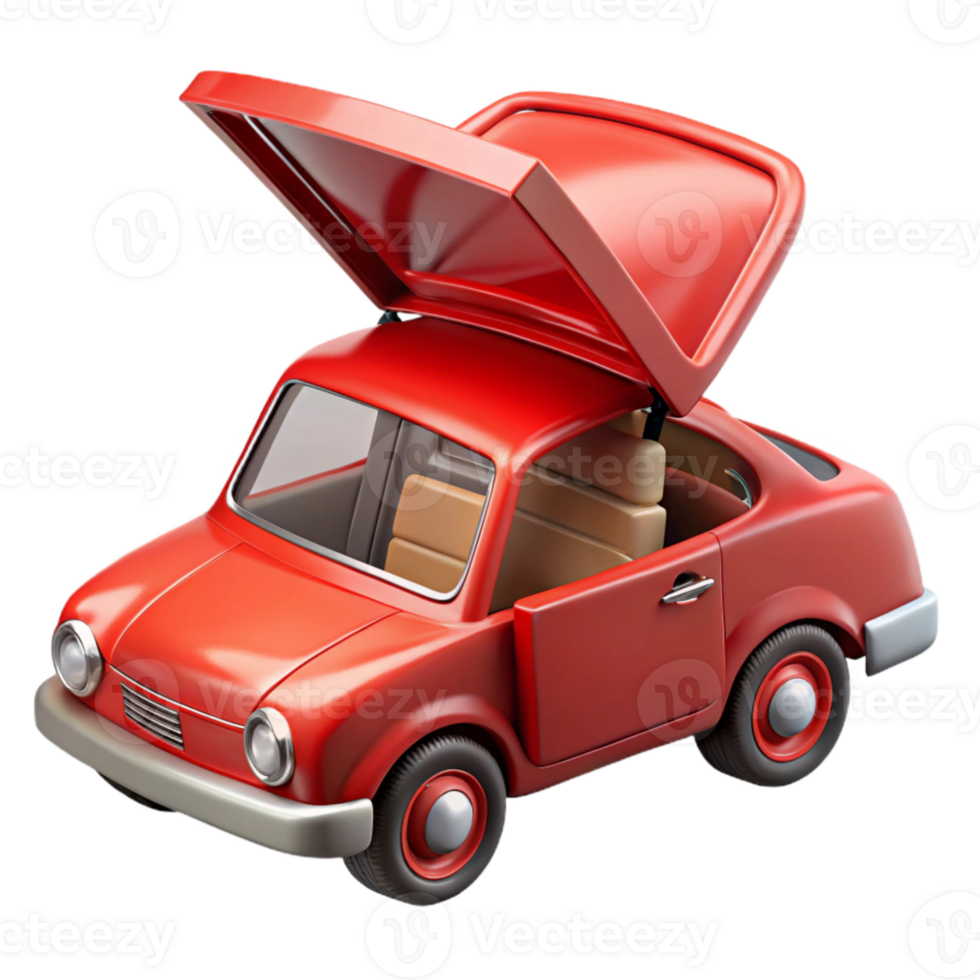 beautiful contemporary Red Flying Car with Undercarriage Lights high resolution png