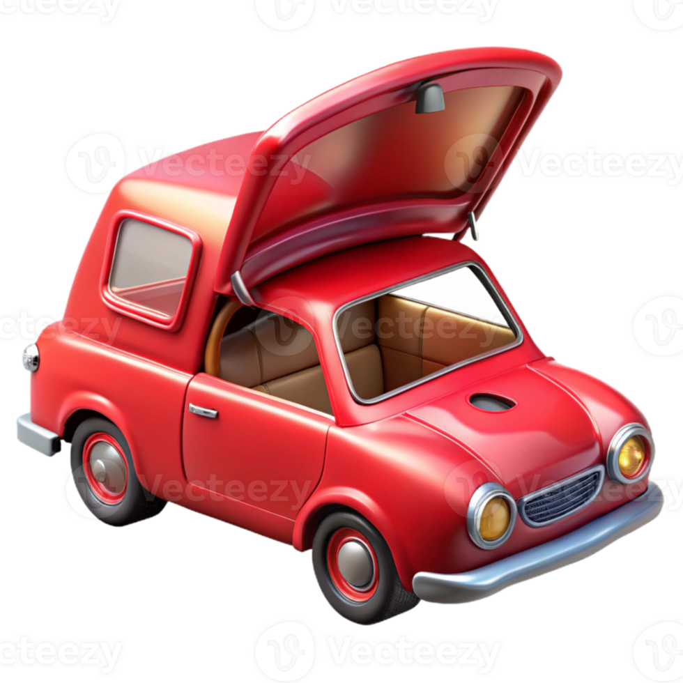 dramatic minimalist Red Flying Car with Undercarriage Lights original png