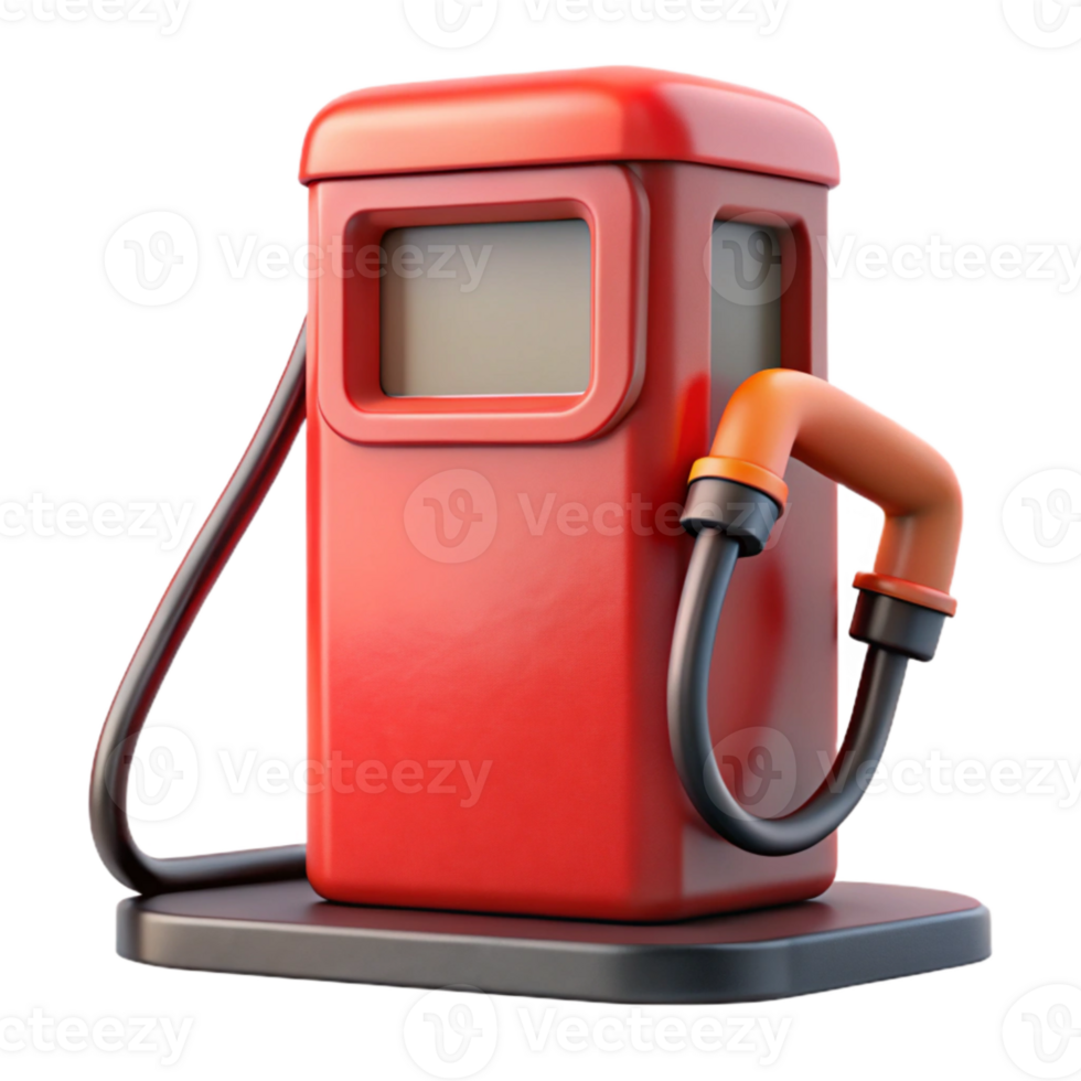 impressive abstract Red Gas Pump Front View Isolated high quality png