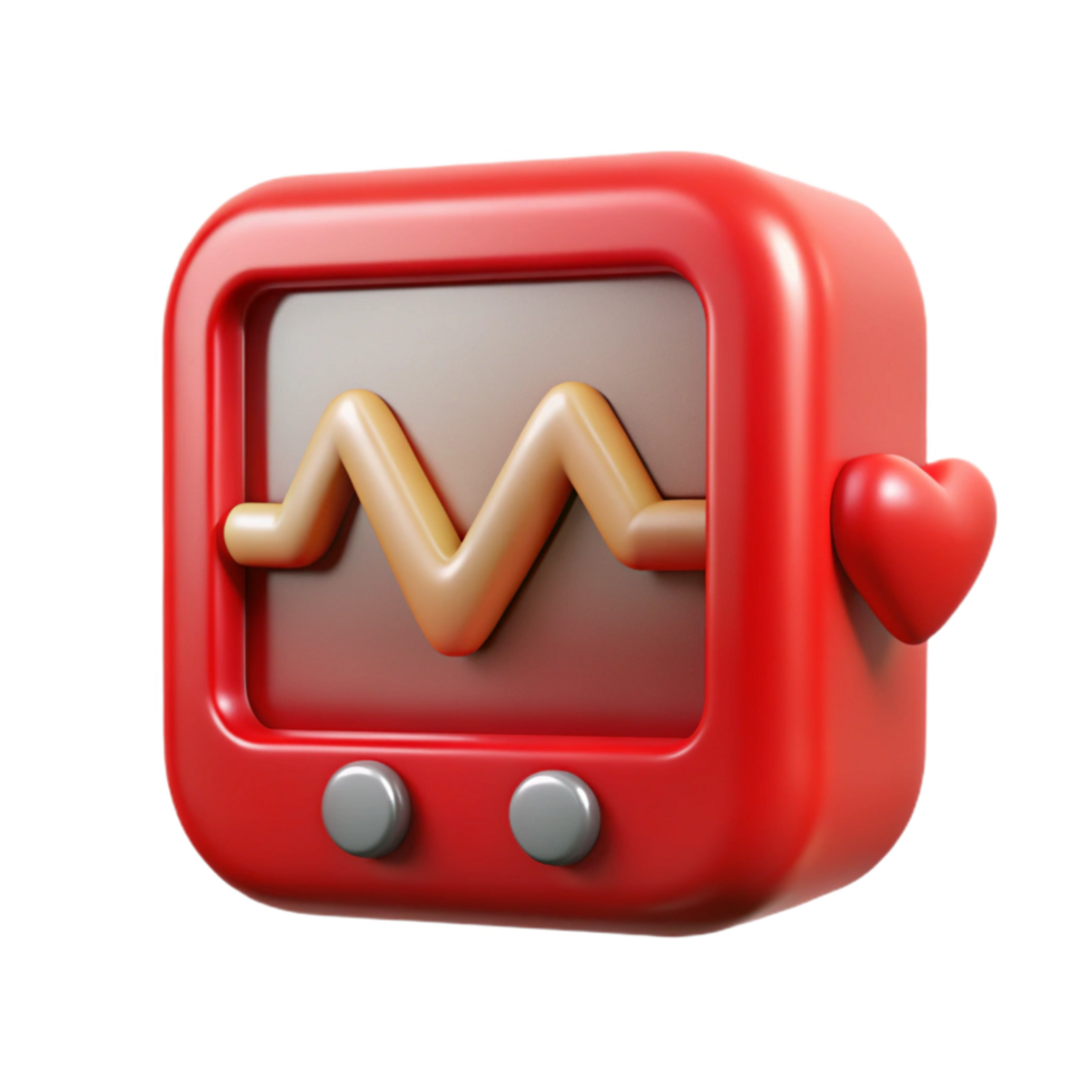 extraordinary modern Red Heartbeat Monitor Medical Icon Transparent Background detailed png