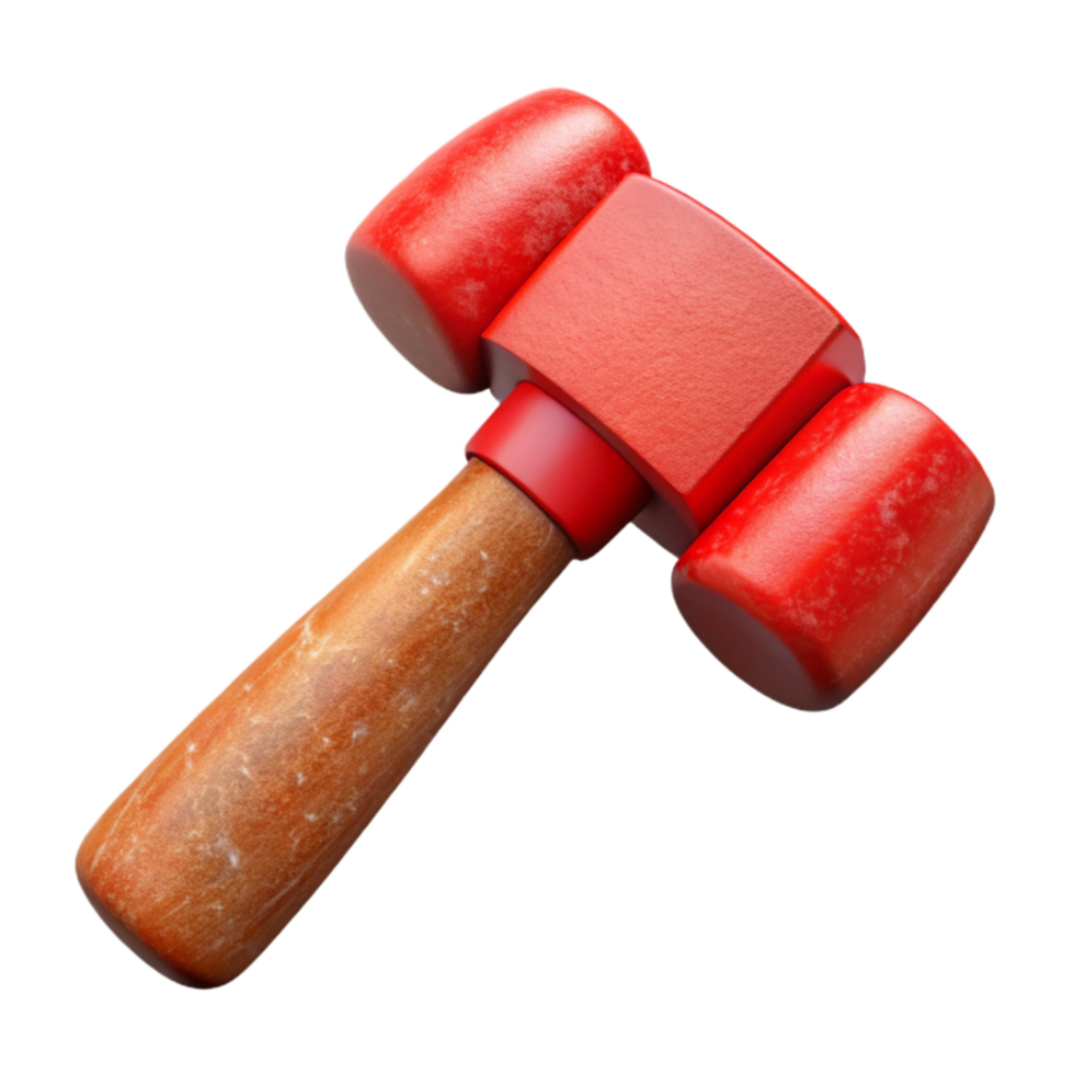 elegant creative Red Hammer Isolated Cutout with Realistic Texture high resolution png
