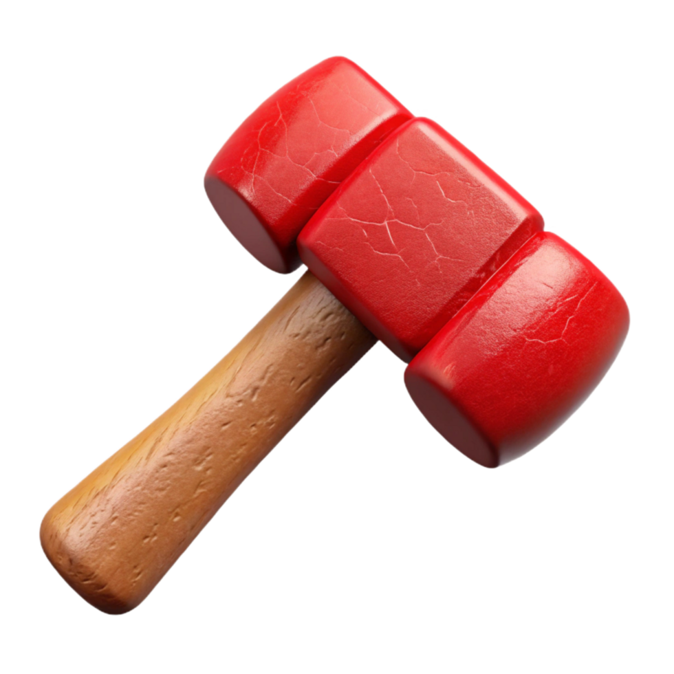 impressive vintage Red Hammer Isolated Cutout with Realistic Texture professional png
