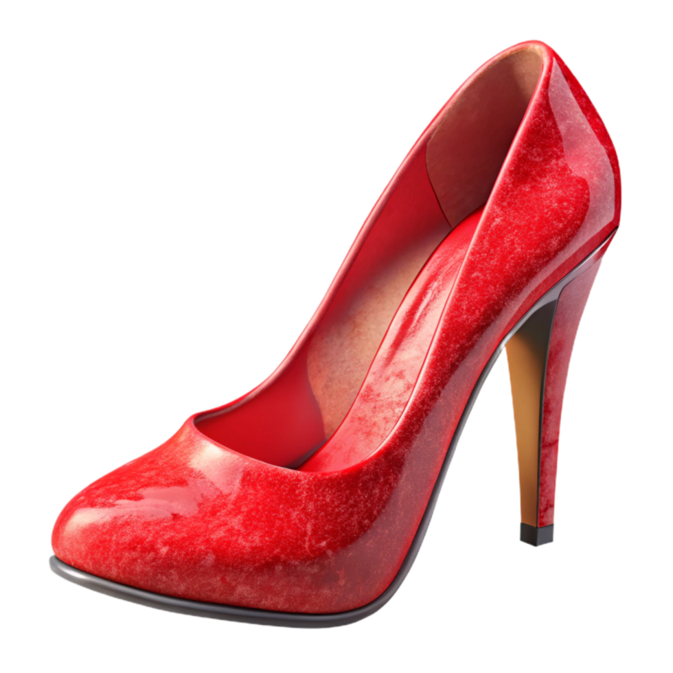 vibrant rustic Red High Heels Front View Isolated on Transparent Background premium png