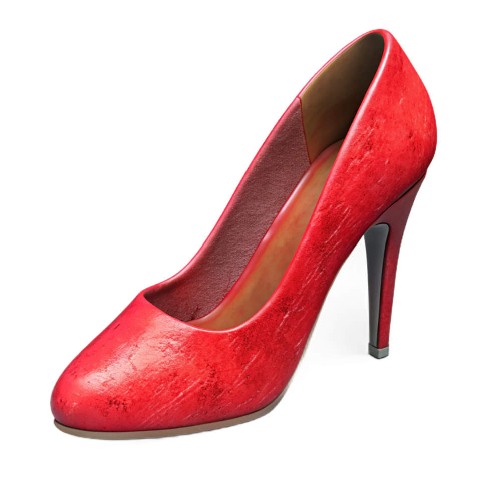 serene vintage Red High Heels Side View Isolated on Transparent Background genuine png