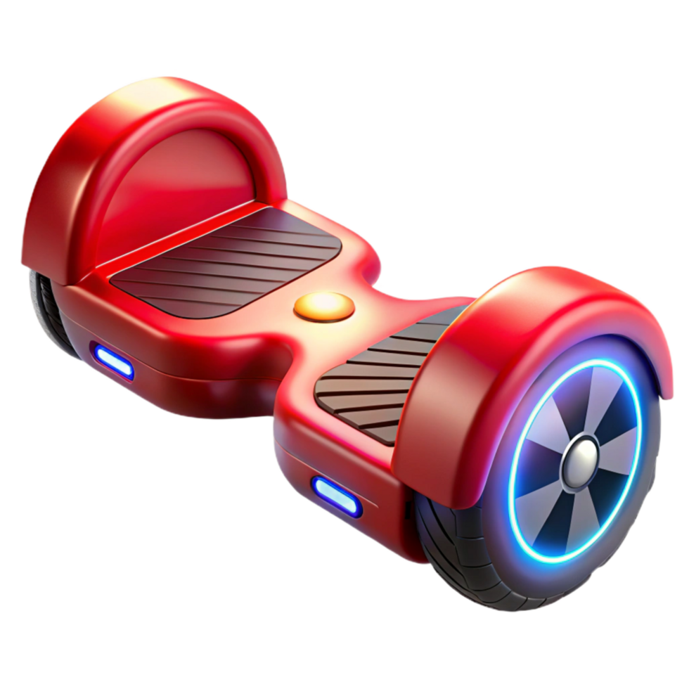 impressive classic Red Hoverboard with Trail Lights png