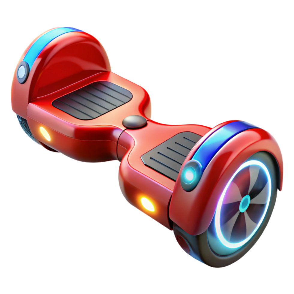 impressive abstract Red Hoverboard with Trail Lights high resolution png