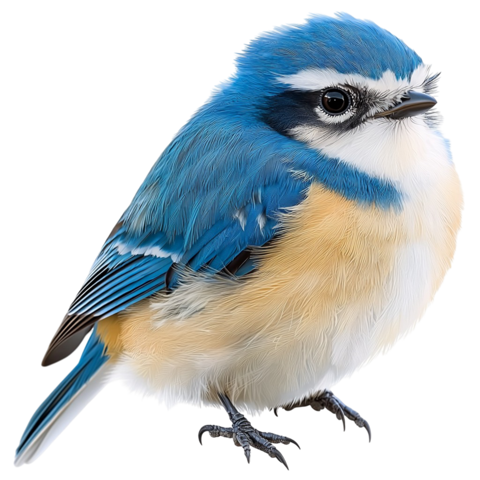 Small blue white bird perched feathers sharp eyes png