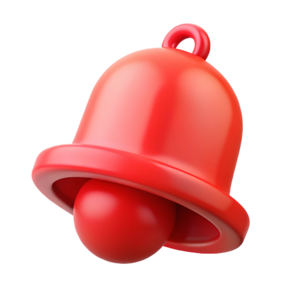 vibrant modern Red Notification Bell Icon for Online Updates Transparent Background detailed png