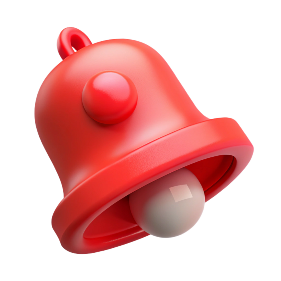 elegant traditional Red Notification Bell Icon for Online Updates Transparent Background genuine png