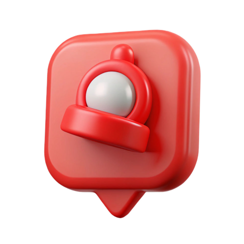serene contemporary Red Notification Icon for Online Messages Transparent Background premium png