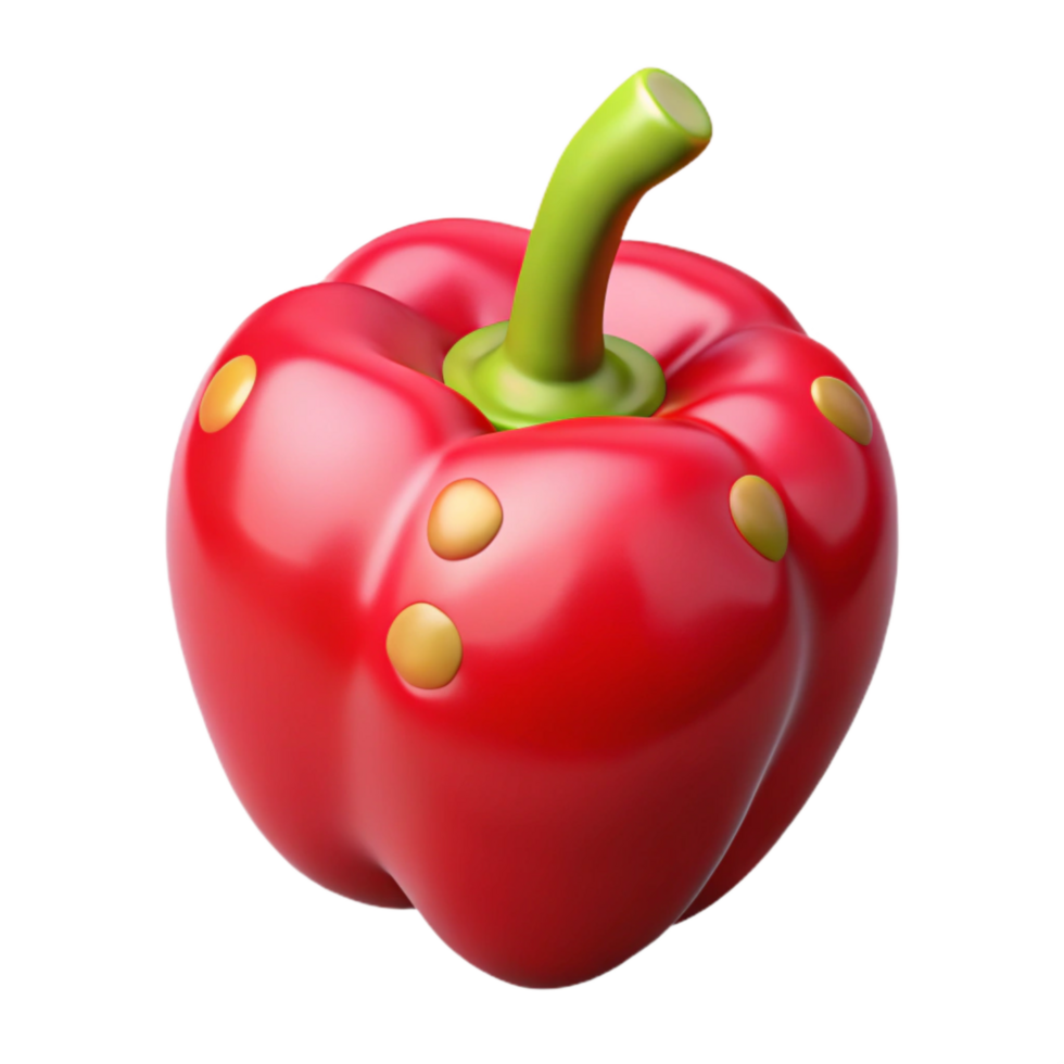 serene classic Red Pepper Cutout with Shiny Skin Transparent Background high quality png