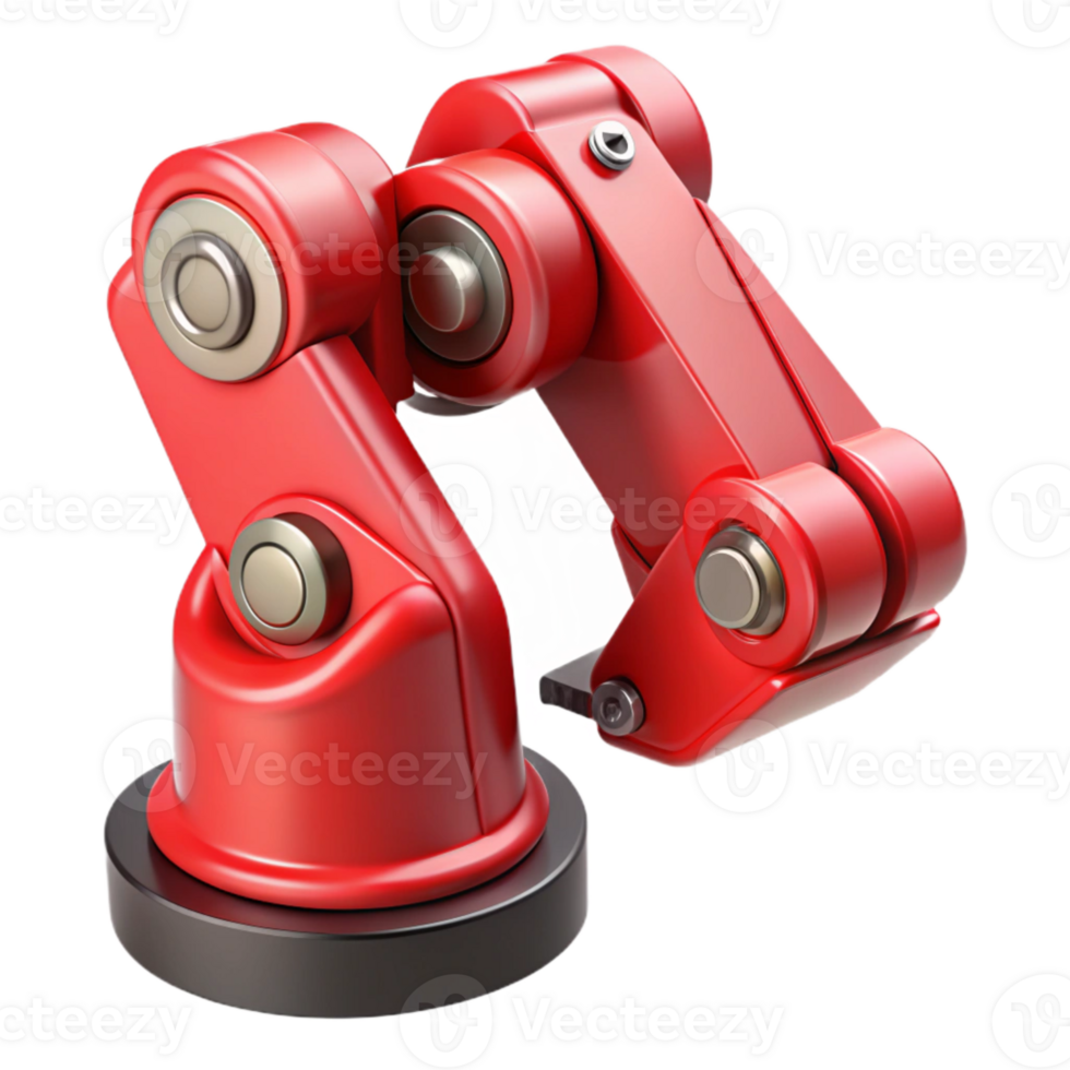 vibrant rustic Red Robotic Gripper with Soft Jaws Isolated authentic png