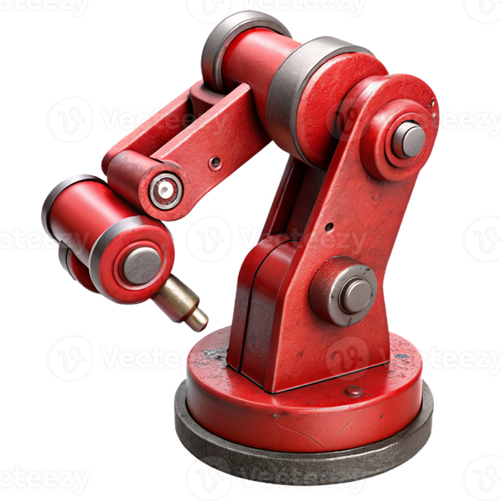 magnificent rustic Red Robotic Arm Welding Metal Isolated genuine png