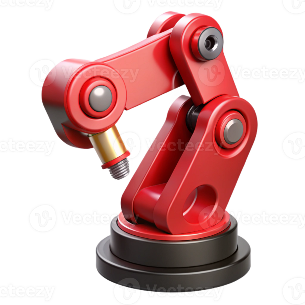 beautiful vintage Red Robotic Manipulator Arm Isolated high resolution png
