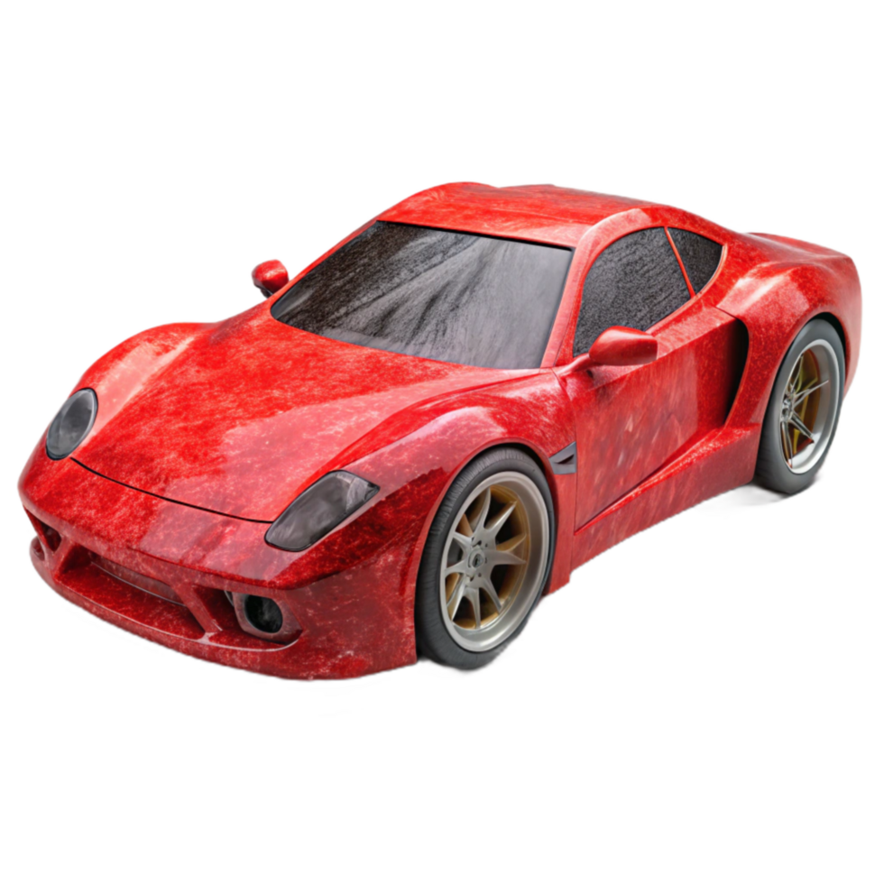 vibrant minimalist Red Sports Car Dynamic Angle Shot Cutout high resolution png