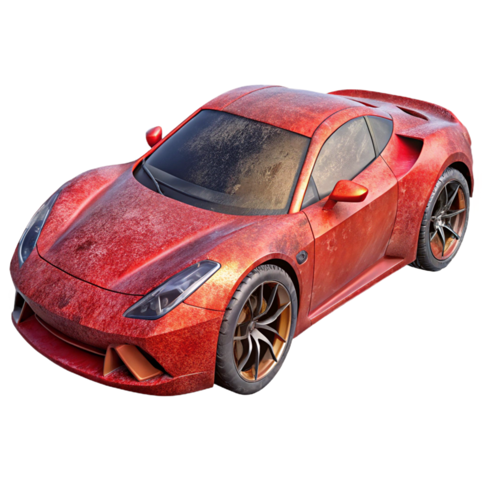 beautiful minimalist Red Sports Car Dynamic Angle Shot Cutout exclusive png