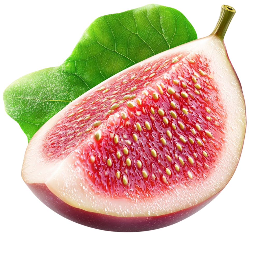ripe fig sliced open revealing juicy pink flesh tiny seeds png
