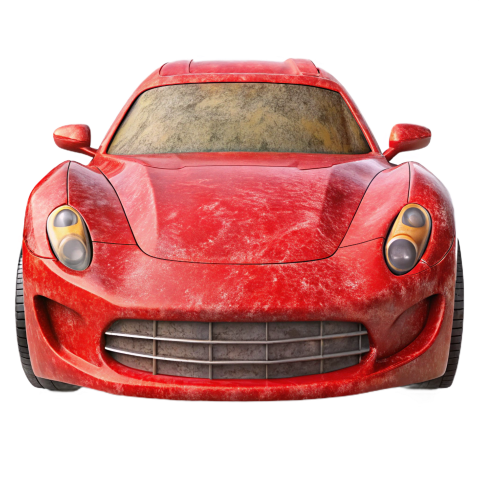 vibrant traditional Red Sports Car Front View Isolated high quality png
