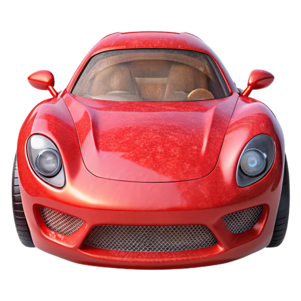 impressive traditional Red Sports Car Front View Isolated genuine png